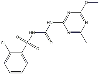 3-(4-甲氧基-6-甲基-1,3,5-三嗪-2-基)-1-(2-氯苯基)磺酰脲结构式