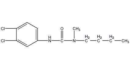N-丁基-N'-(3,4-二氯苯酚))-N-甲脲结构式