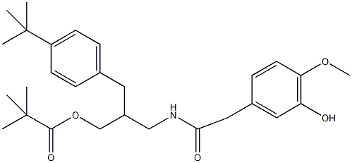 N-[2-(4-tert-Butylbenzyl)-3-(pivaloylxy)propyl]-2-[4-hydroxy-3-methoxyphenyl]acetamide结构式