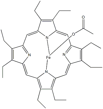 2,3,7,8,12,13,17,18-辛乙基-21H,23H-卟吩铁(III)醋酸结构式