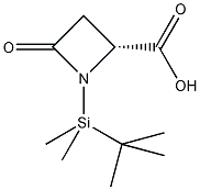 (4R)-N-(叔丁基二甲基甲硅烷基)氮杂环丁酮-2-酮-4-羧酸结构式
