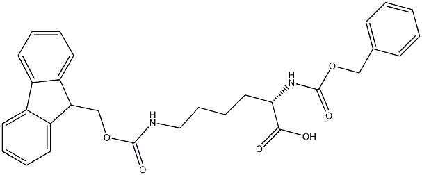 N-ε-芴甲氧羰基-N-α-苄氧羰基-L-赖氨酸结构式