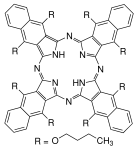 5,9,14,18,23,27,32,36-八丁氧基-2,3-萘甲醛花菁结构式