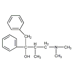 α-[2-(二甲氨基)-1-甲基乙基]-α-苯基苯乙醇结构式
