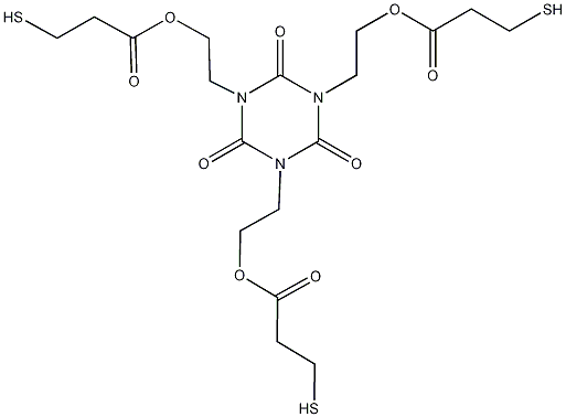 三[2-(3-巯基丙酸基)乙基]异氰尿酸酯结构式
