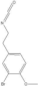 3-溴-4-甲氧基苯乙基异氰酸酯结构式