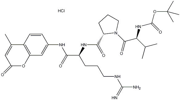 丁氧羰基-缬氨酰-脯氨酰-精氨酸AMC盐酸盐结构式