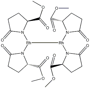 Dirhodium (II) tetrakis(methyl 2-pyrrolidone-5(S)-carboxylate)acetonitrile/2-propanol complex, Rh no