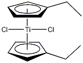 二(乙基环戊二烯基)二氯化钛(IV)结构式