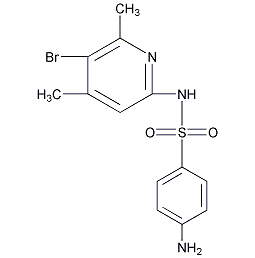 4-氨基-N-(5-溴-4,6-二甲基-2-嘧啶)苯磺酰胺结构式