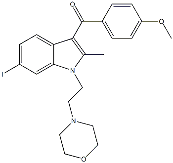 [6-碘-2-甲基-1-[2-(4-吗啉基)乙基]-1H-吲哚-3-基](4-甲氧基苯基)甲酮结构式