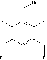 1,3,5-三(溴乙基)-2,4,6-三甲苯结构式