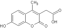 7-羟基-4-甲基-3-香豆素乙酸结构式