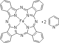酞菁二(吡啶)铁(II)络合物结构式