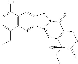7-乙基-10-羟基喜树碱结构式