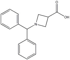1-(二苯甲基)杂氮环丁烷-3-羧酸结构式