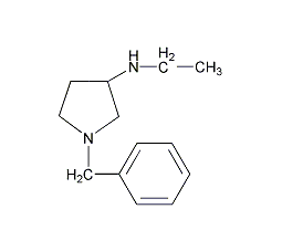 (3S)-(+)-1-苄基-3-乙氨基吡咯烷结构式