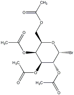 2,3,4,6-四乙酰基-α-D-溴代吡喃半乳糖结构式