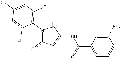 1-(2,4,6-三氯苯基)-3-(间氨基苯甲酰胺基)-5-吡唑酮结构式