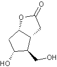 (+)-6β-羟甲基-7α-羟基-顺-2-氧杂二环[3.3.0]辛-3-酮结构式