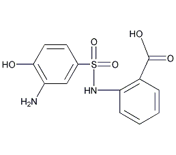 2-氨基苯酚-4-(2'-羧基)磺酰苯胺结构式