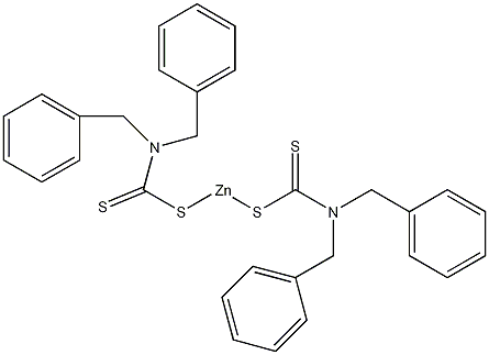 N,N-二苄基二硫代氨基甲酸锌结构式