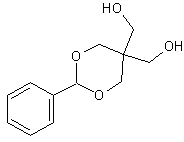 5,5-双(羟甲基)-2-苯基-1,3-二氧己环结构式