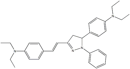 4-[2-[5-[4-(二乙胺基)苯基]-4,5-二氢-1-苯基-1H-吡唑-3-基]乙烯基]-N,N-二乙基苯胺结构式