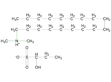 3-[N,N-二甲基,N-十八烷基]铵基,2-羟基丙磺酸盐结构式