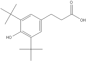 3,5-二叔丁基-4-羟基苯基丙酸结构式