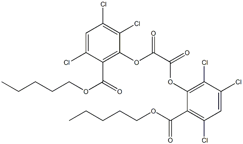 双(2-戊氧羰基-3,5,6-三氯苯基)草酸酯结构式