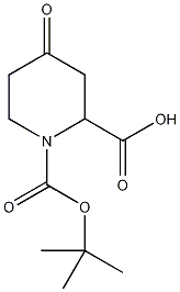 (R)-1-叔丁氧羰基-4-哌啶酮-2-羧酸结构式
