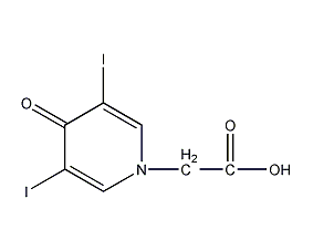 3,5-二碘-4-吡啶酮-1-乙酸结构式