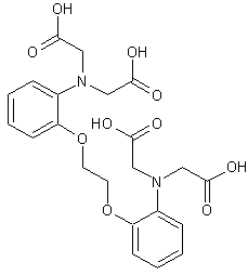 1,2-双(2-氨基苯氧基)乙烷-N,N,N',N'-四乙酸结构式