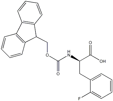N-(9-芴甲氧羰酰基)-D-2-氟苯丙氨酸结构式