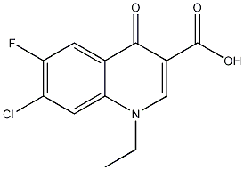 7-氯-1-乙基-6-氟-1,4-二氢-4-氧喹啉-3-羧酸结构式