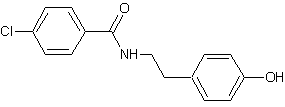 对氯-N-[2-(对羟基苯基)乙基]苯酰胺结构式