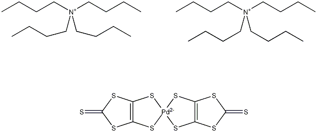 双(四正丁基胺)双(1,3-二噻环戊二烯-2-硫酮-4,5-二硫醇)钯(II)结构式
