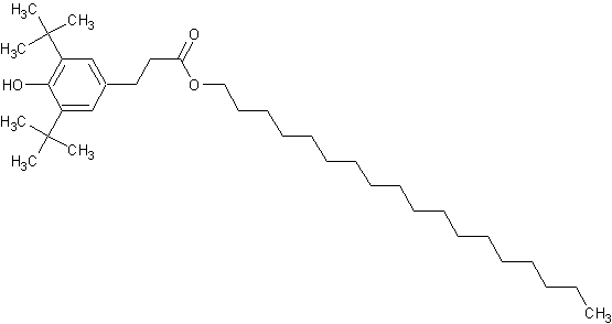 β-(3,5-二叔丁基-4-羟基苯基)丙酸十八醇酯结构式