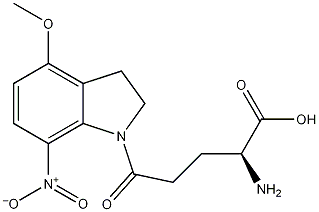 (S)-α-氨基-2,3-二氢-4-甲氧基-7-硝基-D-基-1H-吲哚-1-戊酸结构式