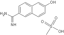 6-脒基-2-萘酚甲磺酸结构式