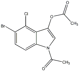 N-乙酰基-5-溴-4-氯吲哚-3-醋酸盐结构式