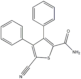5-氰基-3,4-二苯基噻吩-2-甲酰胺结构式