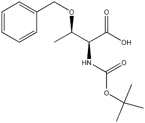 N-叔丁氧羰基-O-苄基-L-苏氨酸结构式