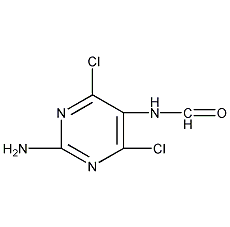 2-氨基-4,6-二氯-5-甲酰氨基嘧啶结构式