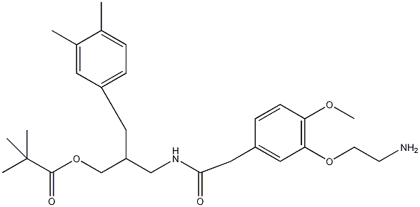 N-[2-(3,4-Dimethylbenzyl)-3-(pivalyloxy)propyl]-2-[4-(2-aminoethoxy)-3-methoxyphenyl]acetamide结构式