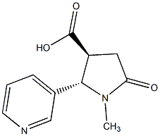 反式-1-甲基-4-羧酸-5-(3-吡啶)-2-吡咯烷酮结构式