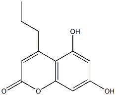 5,7-二羟基-4-丙基香豆素结构式
