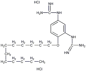 N,N'''-[4-(十二烷基氧)-1,3-苯基烯]双胍盐酸盐结构式