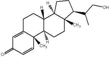 20-(羟甲基)孕甾-1,4-二烯-3-酮结构式